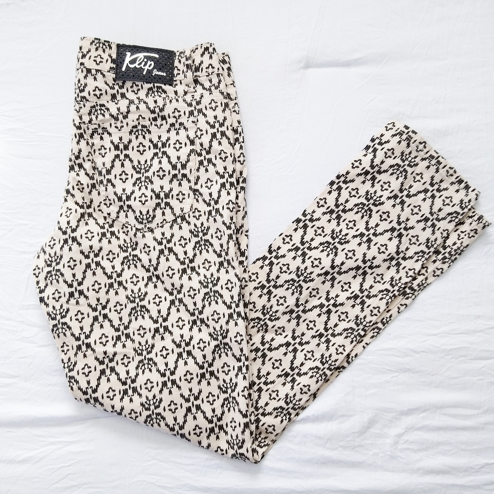 Klip Southwestern Aztec Tribal Print‎ Straight Leg Jeans sz 9/10 EUC